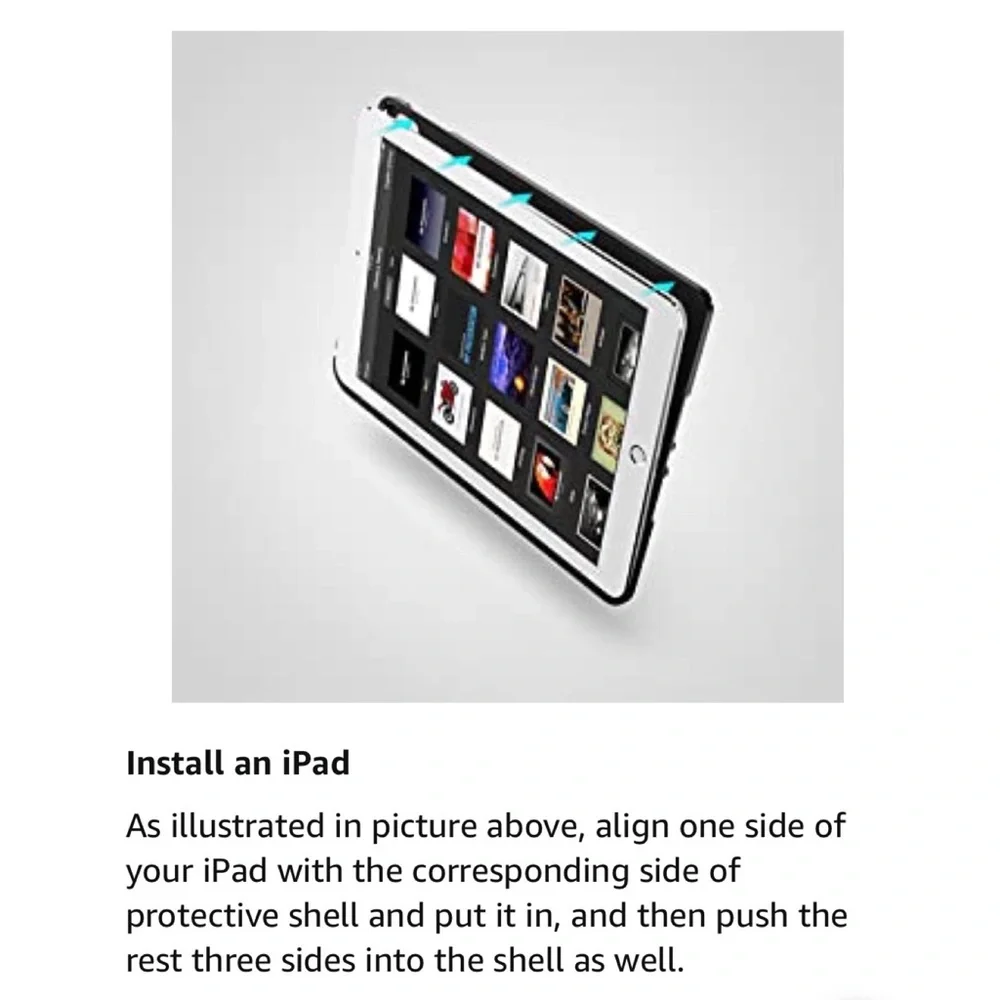 Bluetooth iPad black keyboard case with shortcut keys